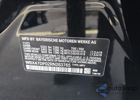 2024 BMW X3 Sdrive30I from USA, damaged, VIN WBX47DP02RN263765